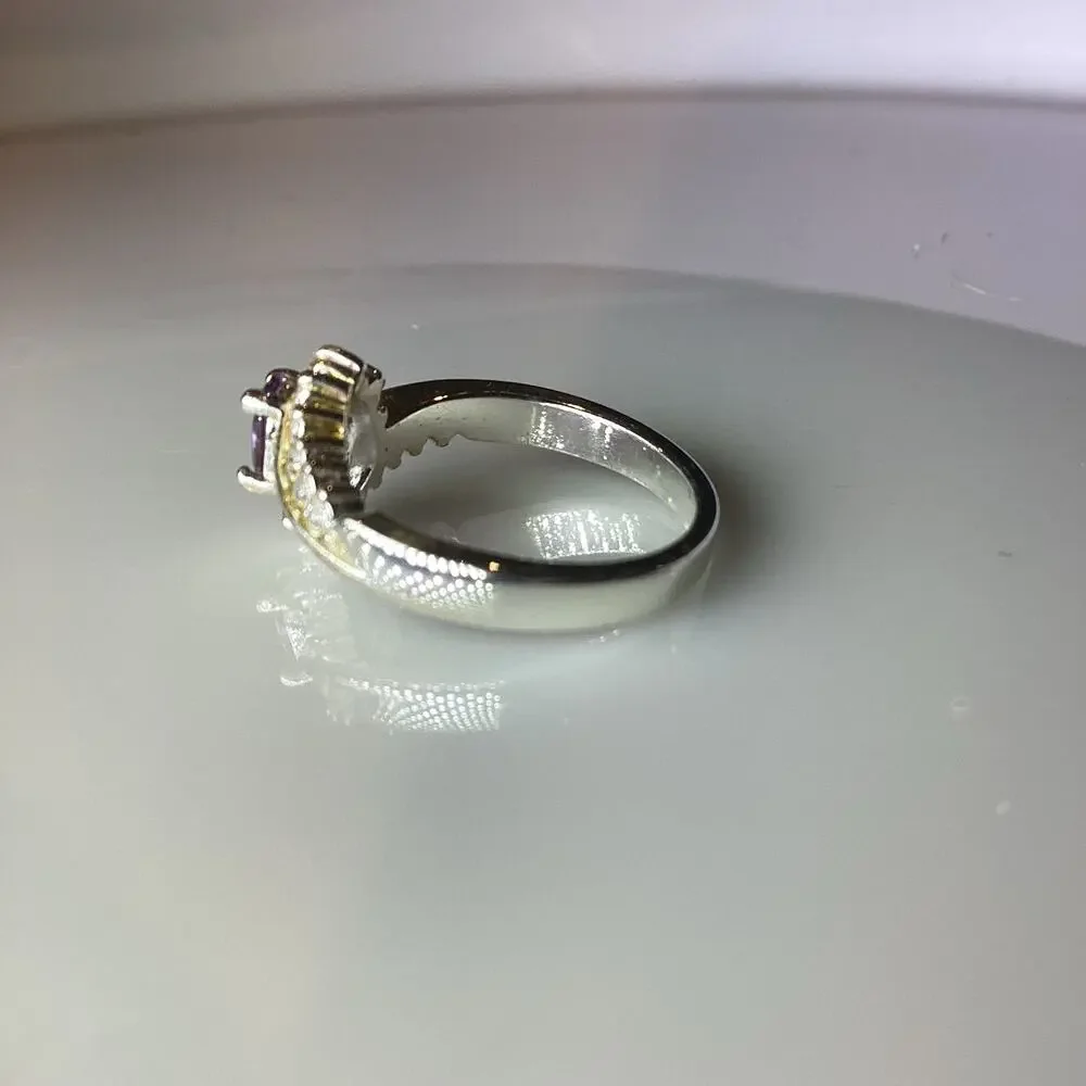 Faux Amethyst Crystal Ring